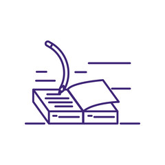 pencil writing with textbook supply