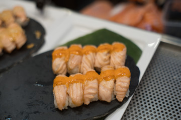 suchi for sell in the supermarket, Suchi is Japanese national food popular throughout the world