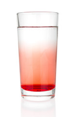 Glass with fresh juice isolated on white background