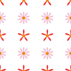 Repeatbale Flower Pattern. Warm Autum Colors. Seamless Repeating of Flowers Pattern.