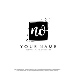 N O NO initial square logo template vector