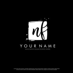 N F NF initial square logo template vector