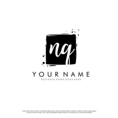 N Q NQ initial square logo template vector