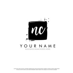 N C NC initial square logo template vector