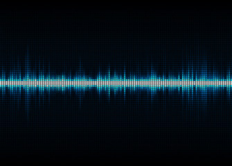 Sound wave vector background. Blue digital equalizer 