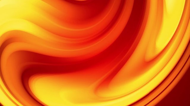 A red yellow gradient of a bright fire color changes slowly and cyclically. 4k smooth seamless looped abstract animation. 3d render of curved lines. 85