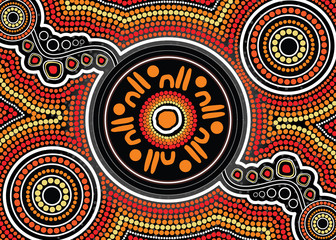 Illustration based on aboriginal style of background.