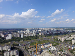 Residential area of Kiev at summer time (drone image)
