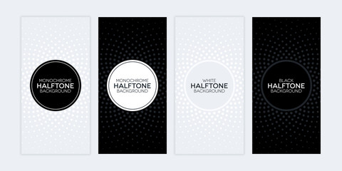 Black and white banners with halftone textures