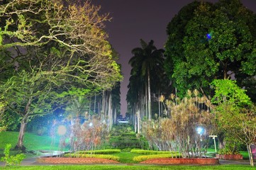 Front view of Ang Mo Kio Town Garden, located in north of Singapore, by night ..