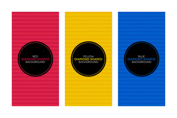 Colorful banners with diamond shaped textures