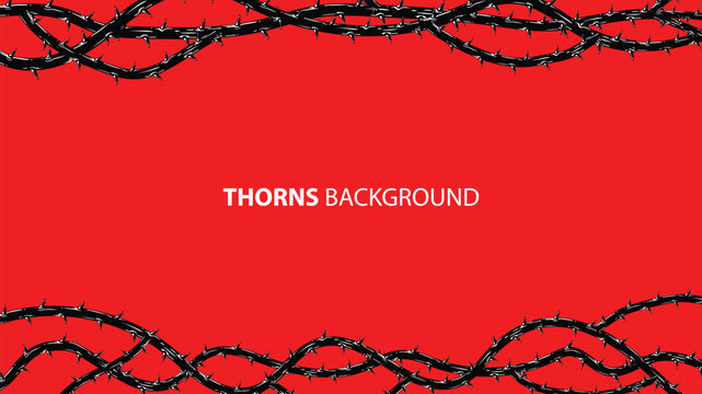 Abstract thorns horror on red background