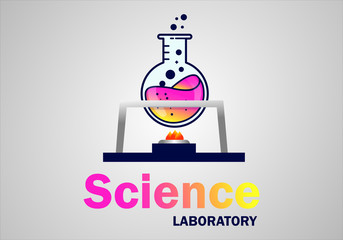 Modern Science Laboratory Logo, Design Concept, Creative Symbol, Tamplate, Icon