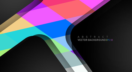 geometric vector background overlap layer on black space for text and background design