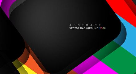 geometric vector background overlap layer on black space for text and background design