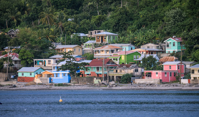 Nice Coastline of the Dominica Island, Caribbeans