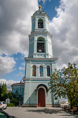 The bell tower was built in the middle of the 19th century on the site of an older bell tower, which was erected in the 17th century and was badly damaged during the Great Moscow fire of 1812.