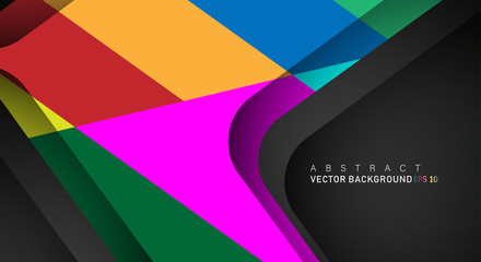 geometric vector background overlap layer on black space for text and background design