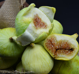 organic figs on black background