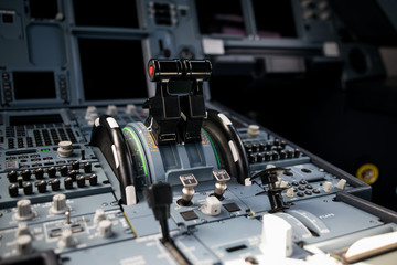 cockpit inside of an airplane