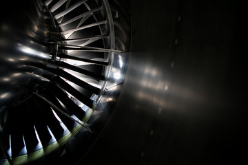 Airbus A320 NEO engine. Modern aircraft. CFM Leap-1A engine. Airplane engine. Aircraft engine blades.