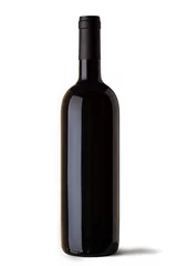 Schilderijen op glas bottle of red wine isolated on white background © ItalianFoodProd