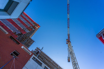 Crane at building site