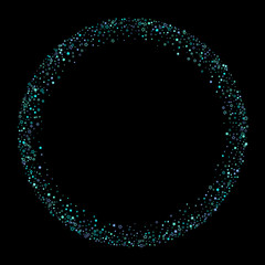 Blue, cyan, turquoise glitter stars, confetti.