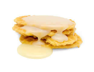 crisp waffle isolated on white background