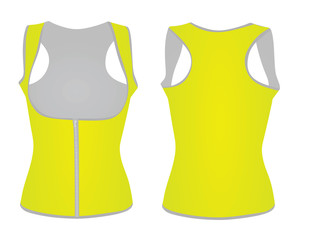 Women yellow corset vest. vector illustration