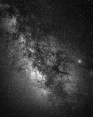 Details of the Milky Way with visible nebulae clouds
