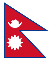 National Nepal flag, official colors and proportion correctly. National Nepal flag