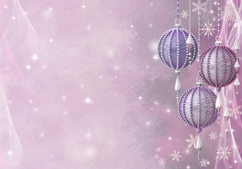 Christmas shining background New Year, silver snowflake, fantastic blurred cloud and sky gradient, soft focus, glittering sparkling stars, burning lights, dream, pink pastel colors, 3d rendering