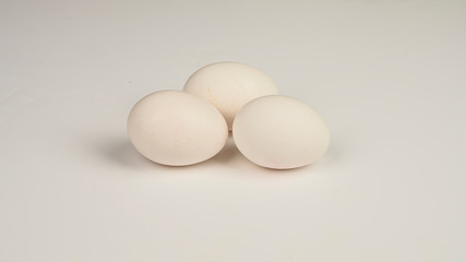 Chicken egg on white background. Not isolate