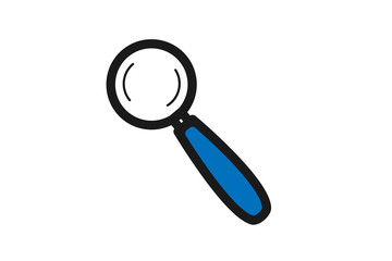 Modern search or find icon vector on white background, magnifying glass icon vector