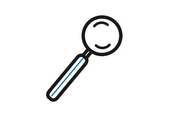 Modern search or find icon vector on white background, magnifying glass icon vector