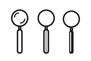 Modern search or find icon vector on white background, magnifying glass icon vector