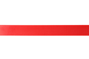 Red ribbon isolated on white background. Gift concept