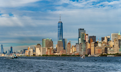 Obraz premium Panoramic view of Manhattan skyscrapers in New York.