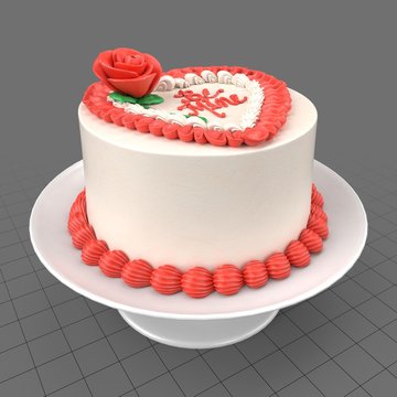 Decorative heart shaped cake