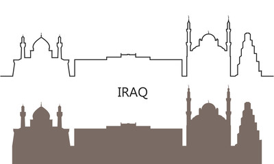 Obraz premium Iraq logo. Isolated Iraqi architecture on white background