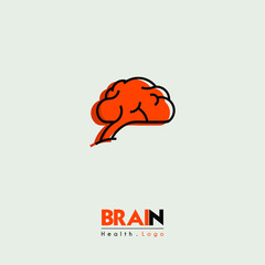 Brain and health cartoon icon logo seen from the side