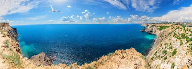 Cape Fiolent in Crimea, beautiful sea panorama