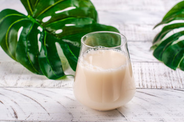 Collagen drink in a glass