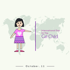 International Day of the Girl Child with The Girl Child cartoon and "International Day of the Girl Child" text