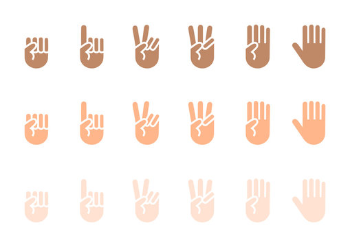 指で数字を数える手のイラスト: アイコンセット