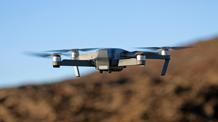 Closeup of a drone flying