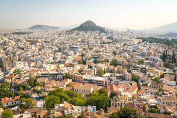 Fototapeta na wymiar Aerial View of Mount Lycabettus in Athens, Greece