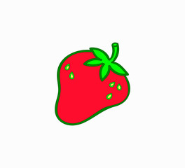 Vector sticker juicy and ripe strawberries