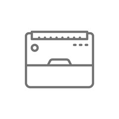 Vector outdoor air conditioner, climate line icon.